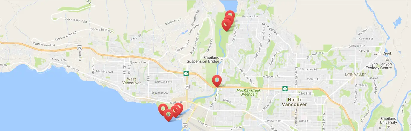 New Map Tip! The Capilano River Fishing Locations