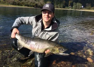 Jesse with Chum Salmon Doe on Stave River