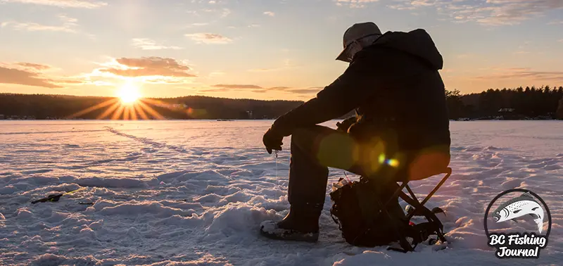 Man ice fishing