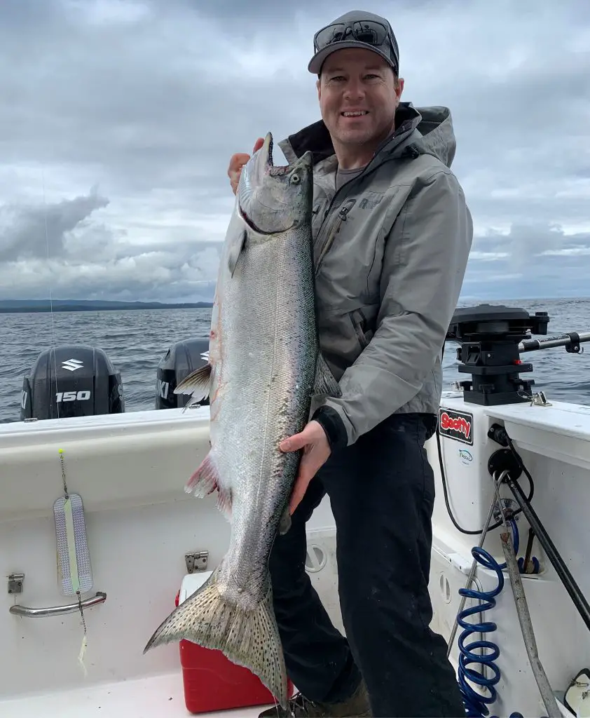 Jesse with a Chinook Salmon