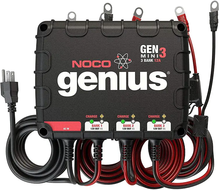 NOCO Genius GENM3 12 Amp 3-Bank On-Board Battery Charger