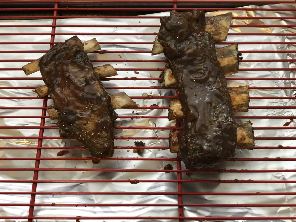 moose ribs on baking sheet