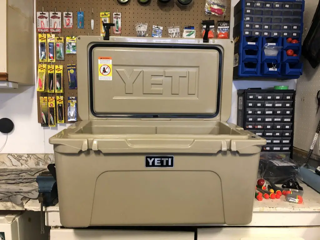 Yeti Cooler in fishing room