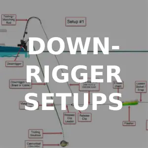 Diagrams on how to setup Downriggers with Inline and Dummy Flashers