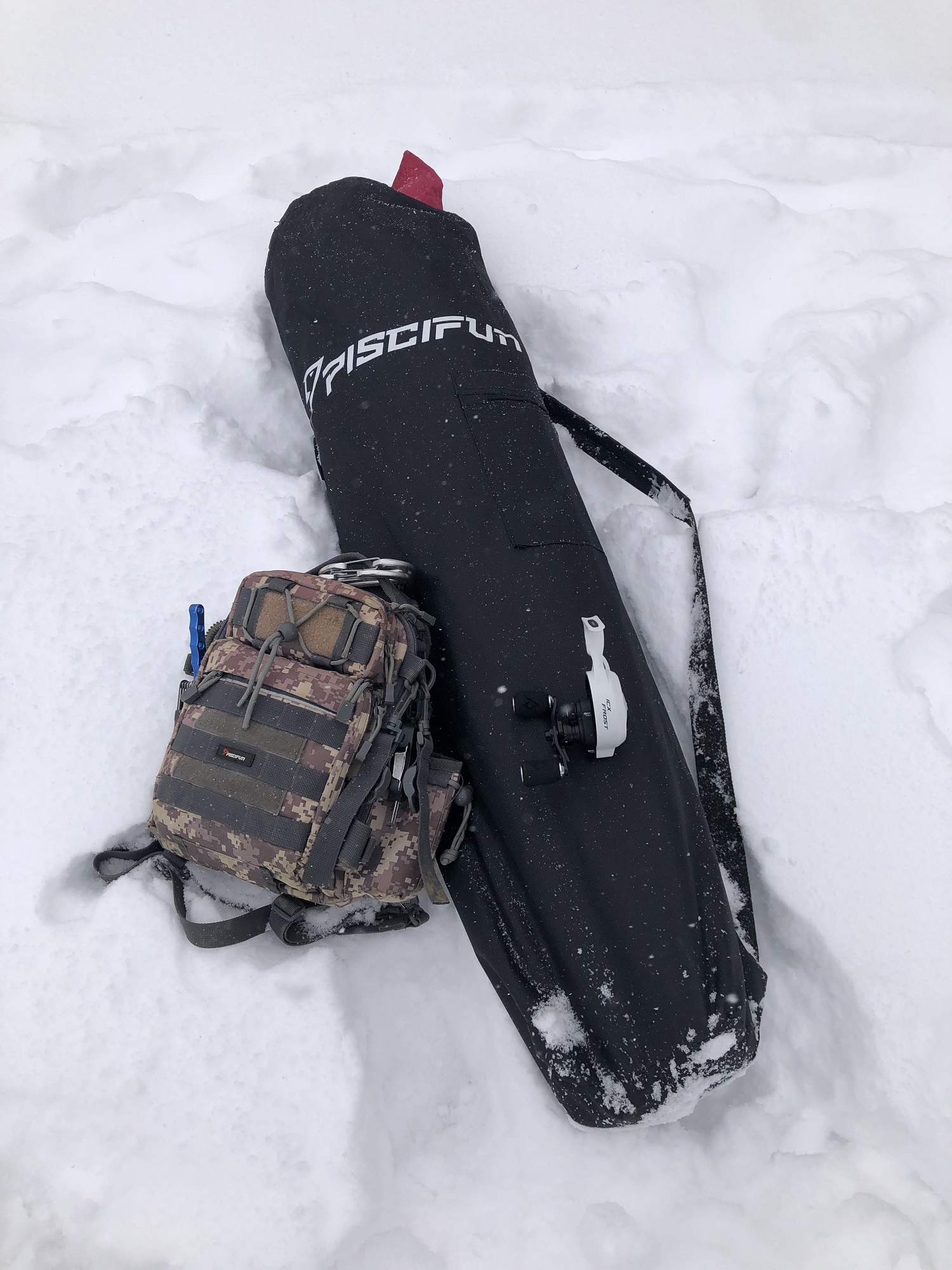 piscifun products on snow Piscifun ice fishing products