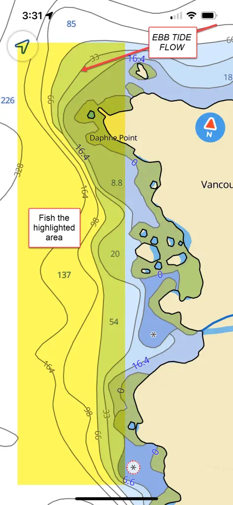 Daphne Point fishing location port hardy