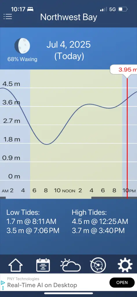 July 4 Tide & Moon June 11, 2025 Tide and moon