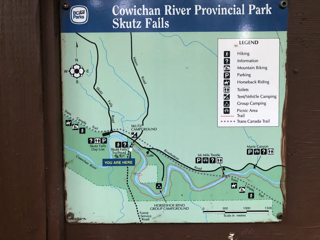 Skutz Falls Cowichan River map