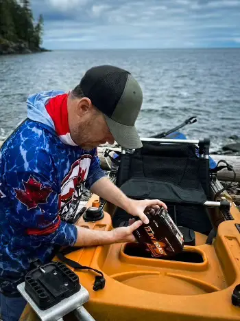 jesse-battery-insert-by-water Jesse adding LiTime battery